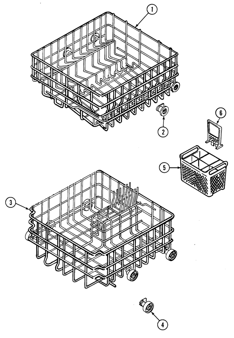 Racks Diagram and Parts List for OEMM1-CDU5JV  Crosley Dishwasher