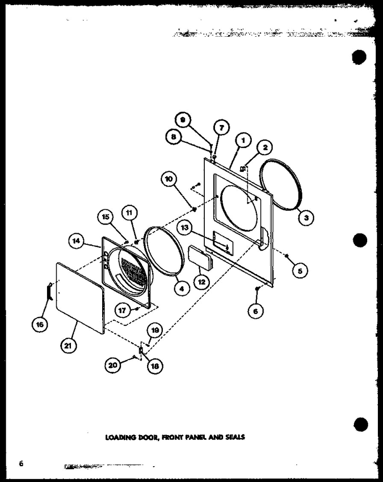 Section 1 Diagram and Parts List for LG2902 P7804817W Amana Dryer