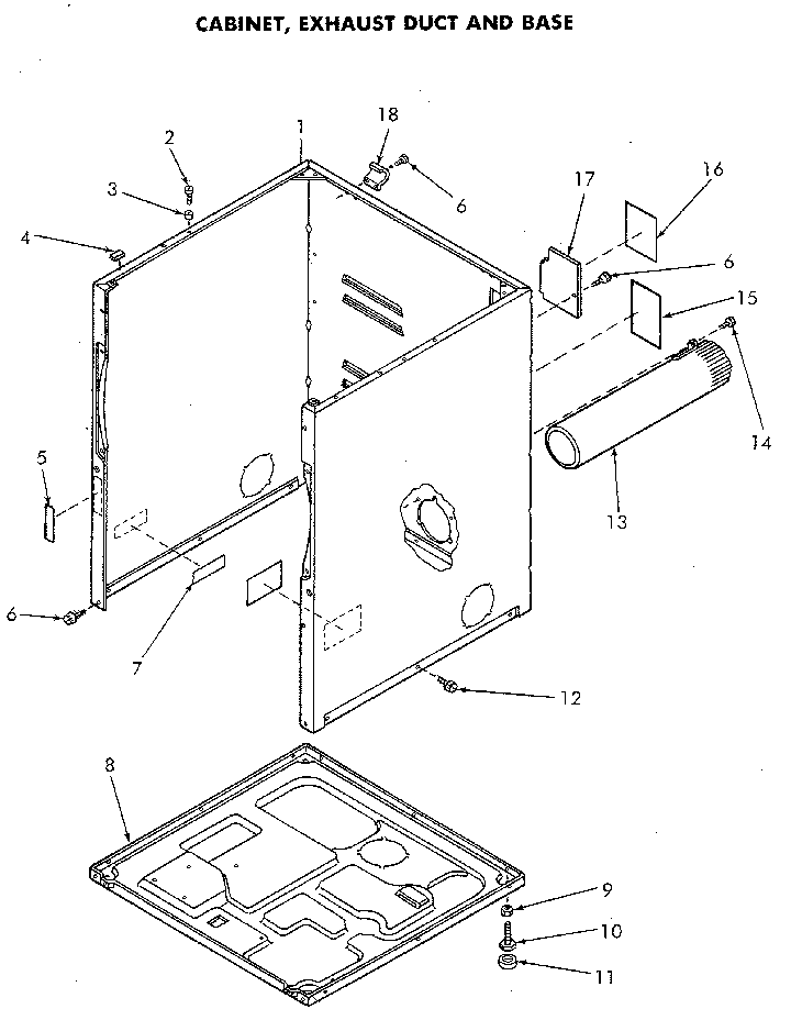 Cabinet And Base Diagram and Parts List for NE8833L43938  Speed Queen Dryer