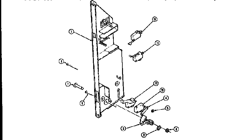 Interlock Switches-upper Diagram and Parts List for WM2720B M167B Jenn-Air Wall Oven