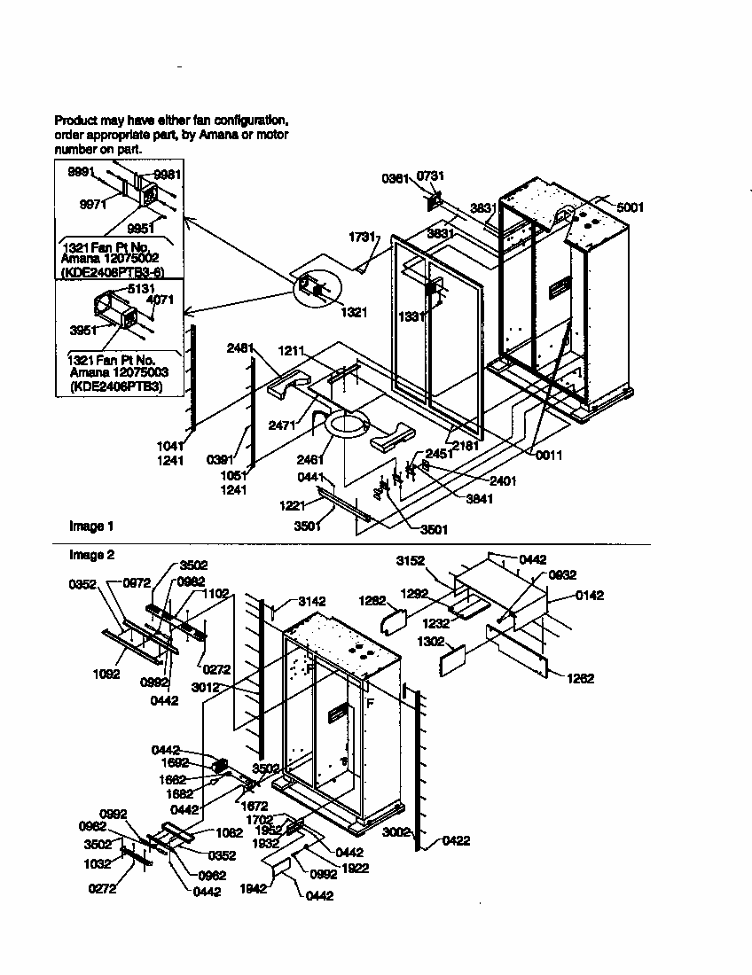 Ladders And Light Shields Diagram and Parts List for S148DA01-P1305602W  Amana Refrigerator