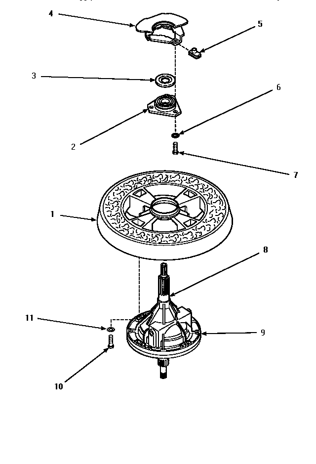 Transmission Assy & Balance Ring Diagram and Parts List for LWM423L-P1176404WL  Amana Washer