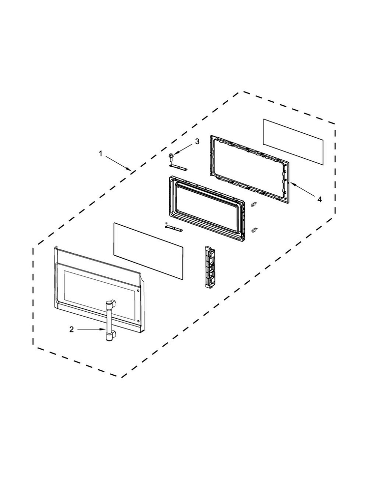 Door Parts Diagram and Parts List for MMV1174DH4  Maytag Microwave