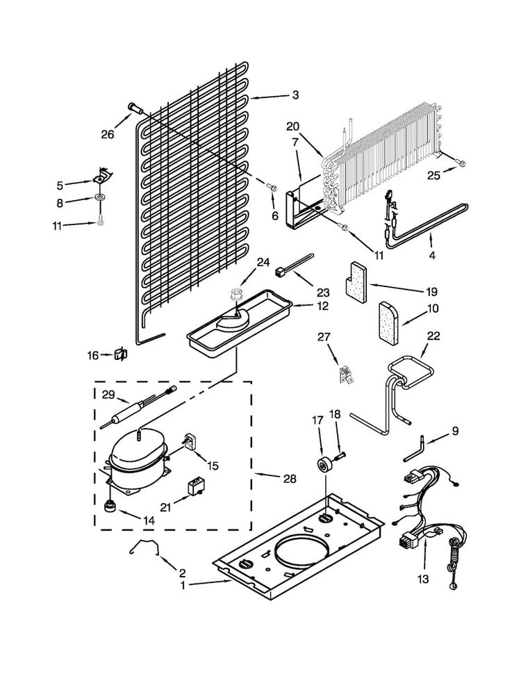 Unit Parts Diagram and Parts List for A4TXCGFBW00  Amana Refrigerator