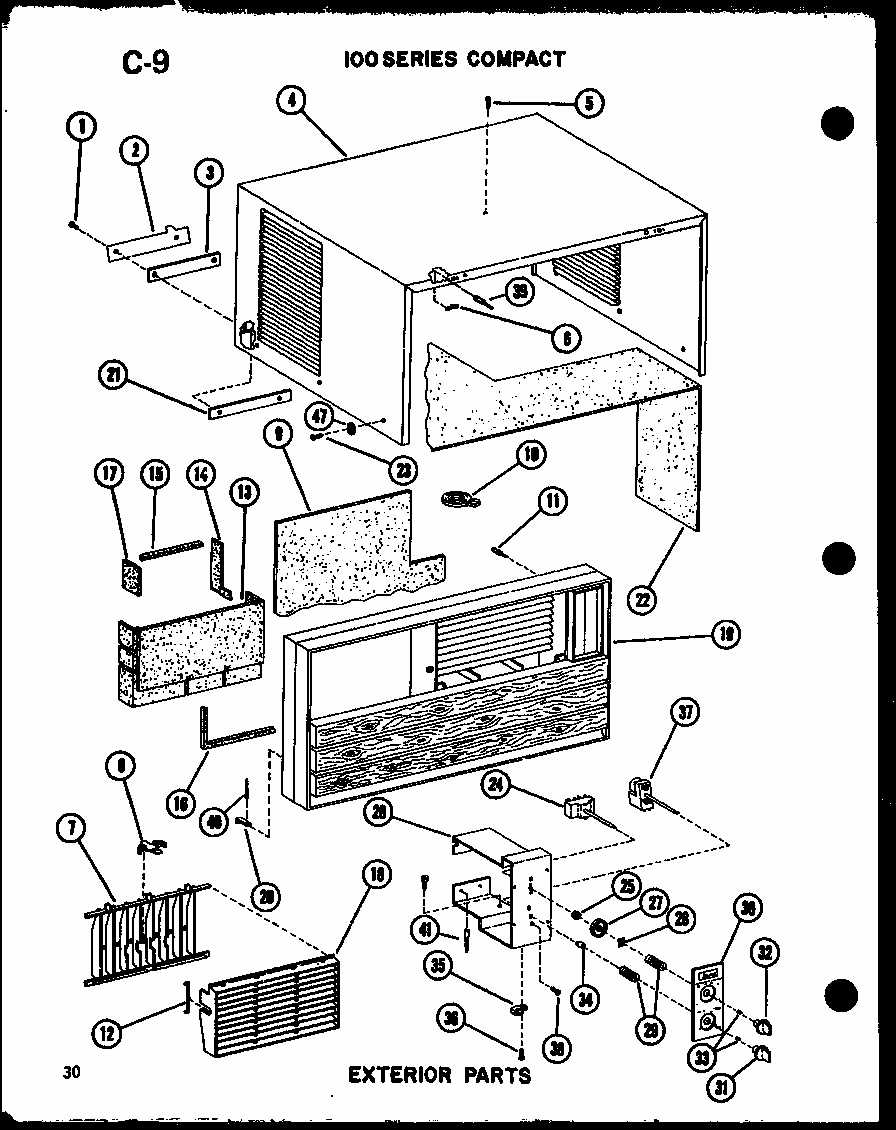 Exterior Parts (109-5j/p54336-68r) (109-5jh/p54336-65r) Diagram and Parts List for 109-5PE P54975-32R Amana Air Conditioner
