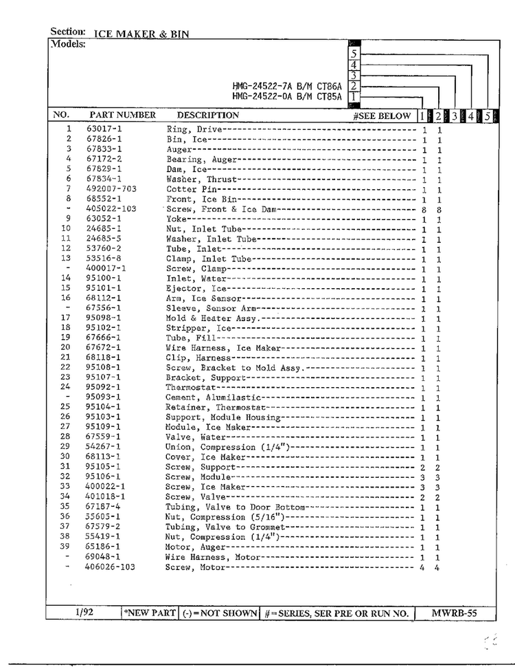 Ice Maker And Bin Page 2 Diagram and Parts List for 24522-7A  Admiral Refrigerator