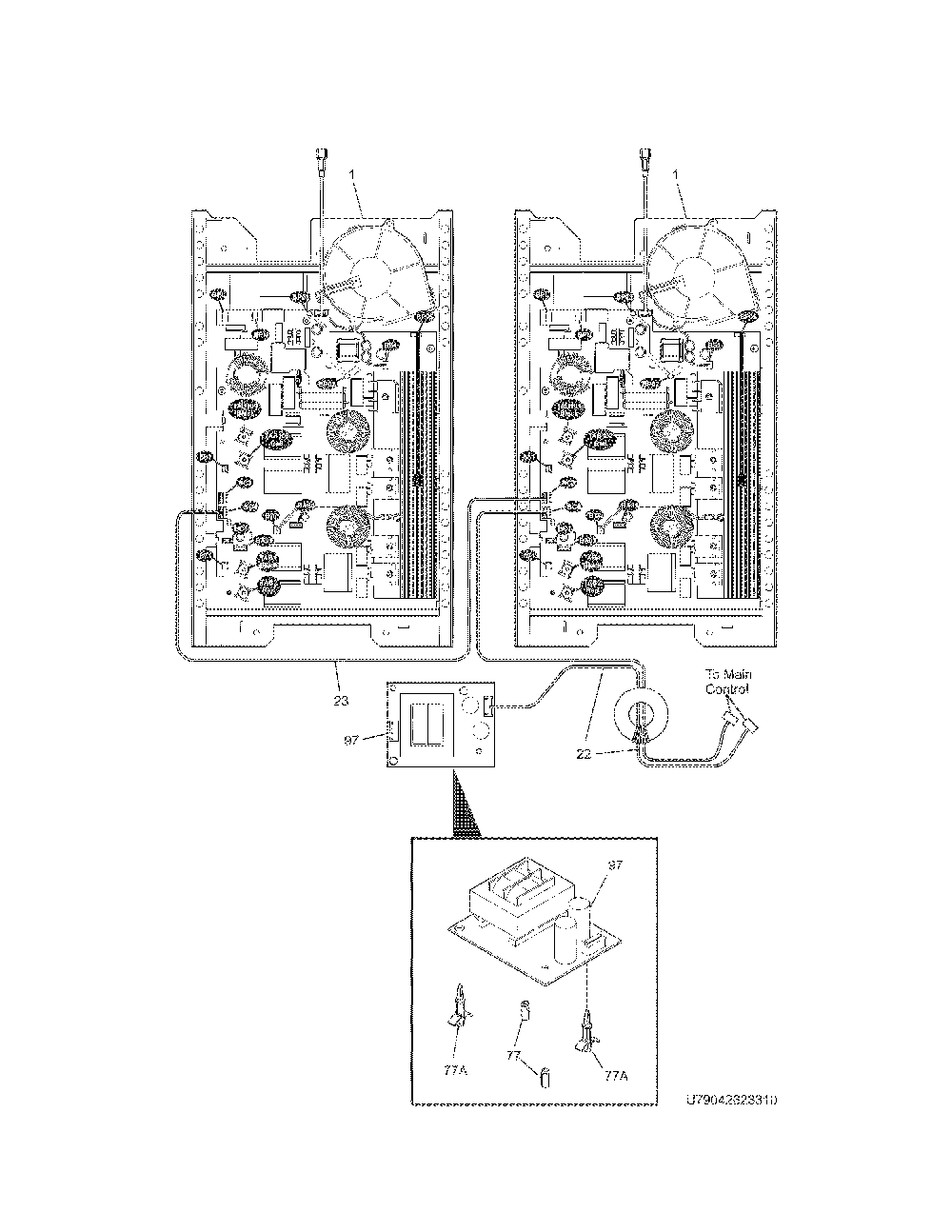 Induction Unit Diagram and Parts List for 79042623313  Kenmore Range