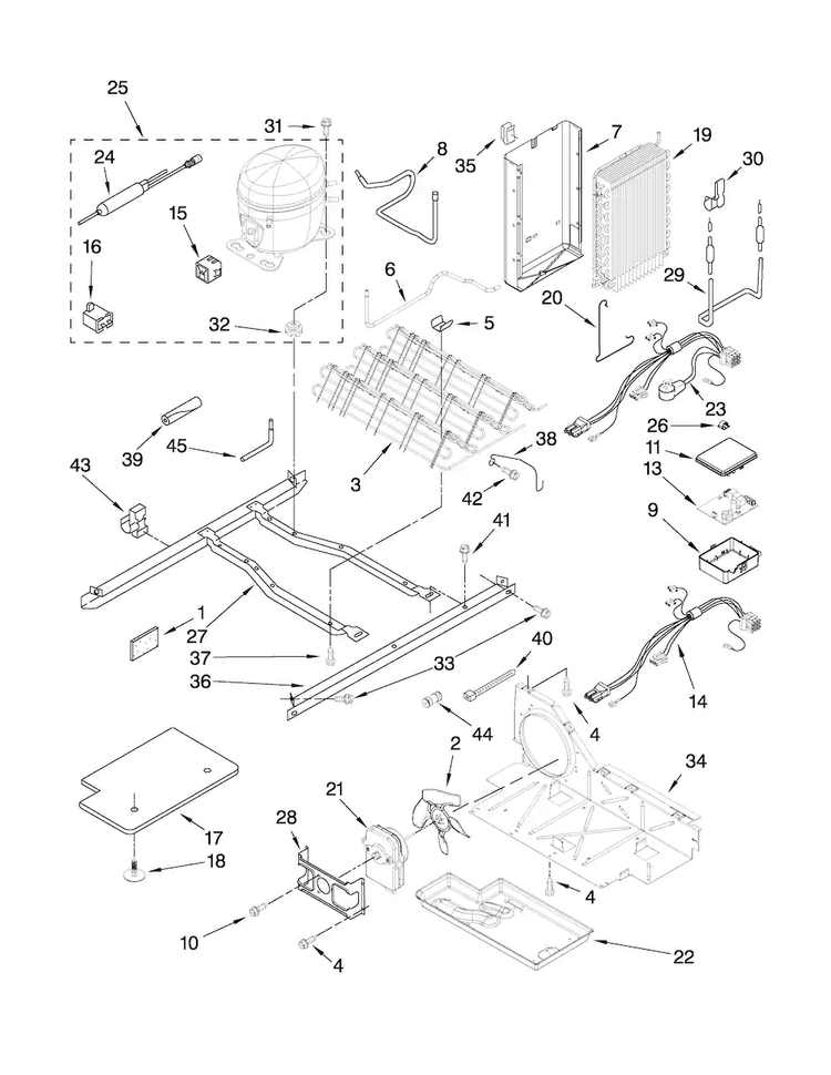 Unit Parts Diagram and Parts List for MSD2553WEB00  Maytag Refrigerator