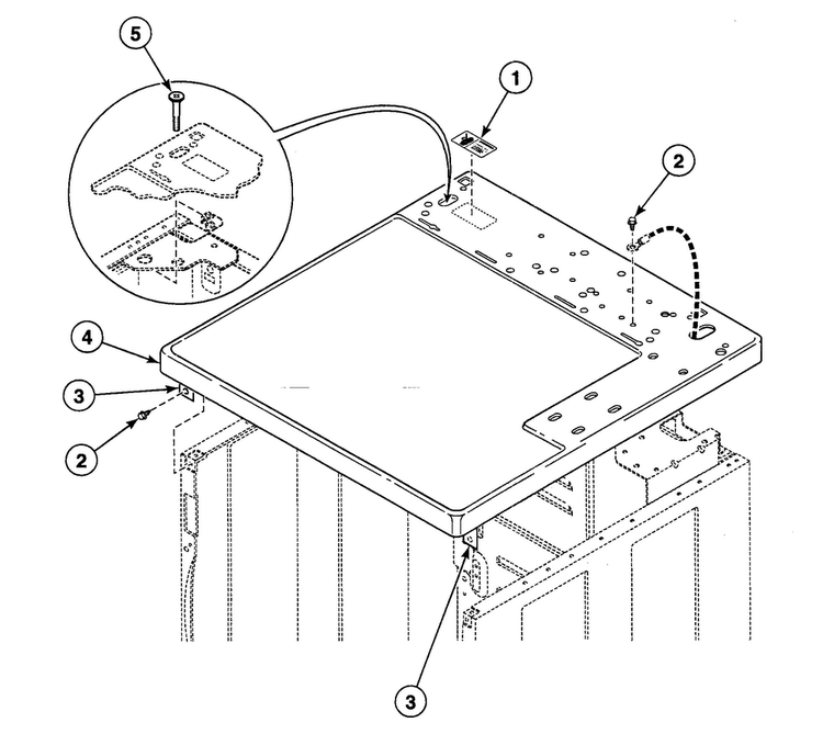Cabinet Top Diagram and Parts List for SDEB07QJ1500  Speed Queen Dryer