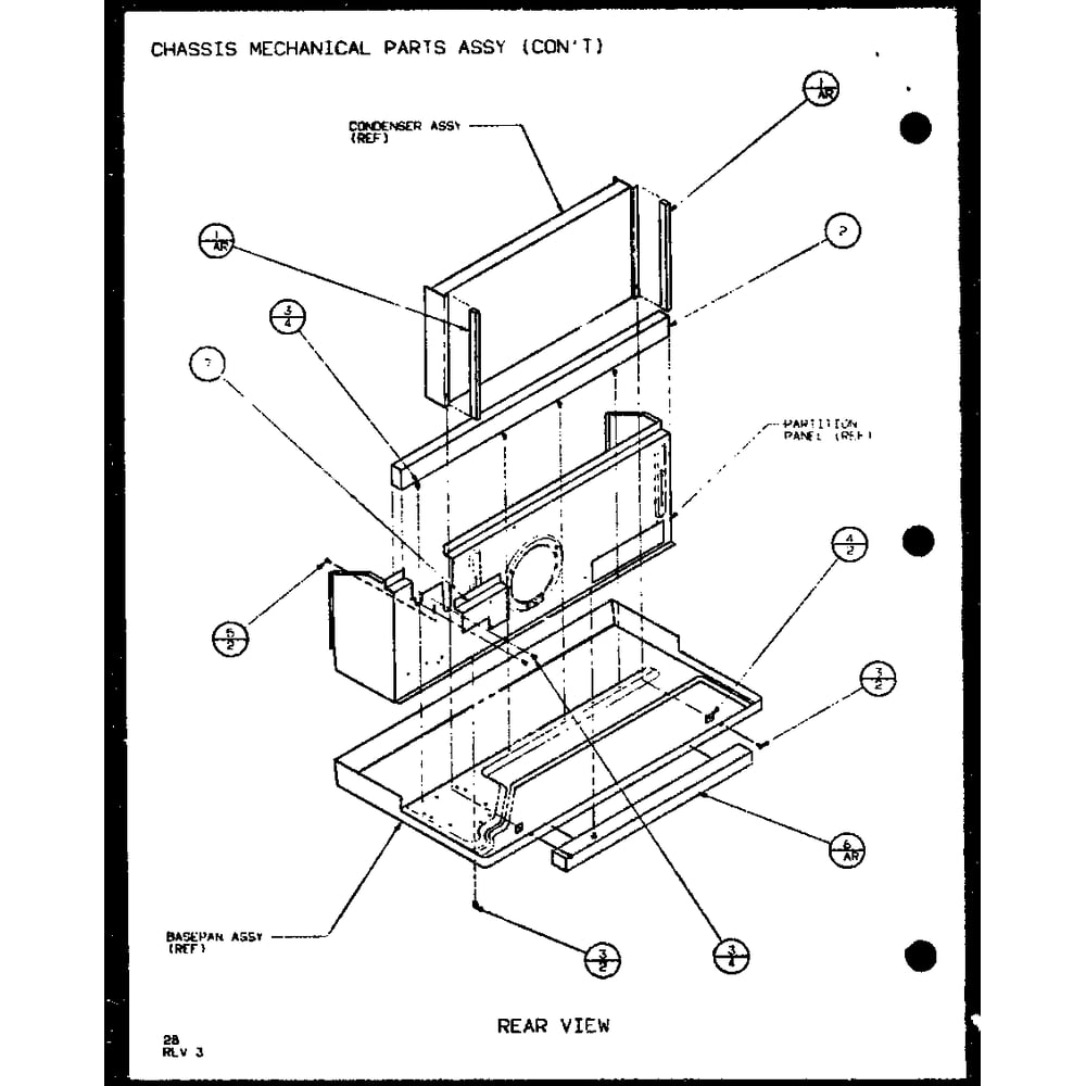 Chassis Mechanical Parts Assy 4 Diagram and Parts List for PTH12400ER P9872129R Amana Air Conditioner