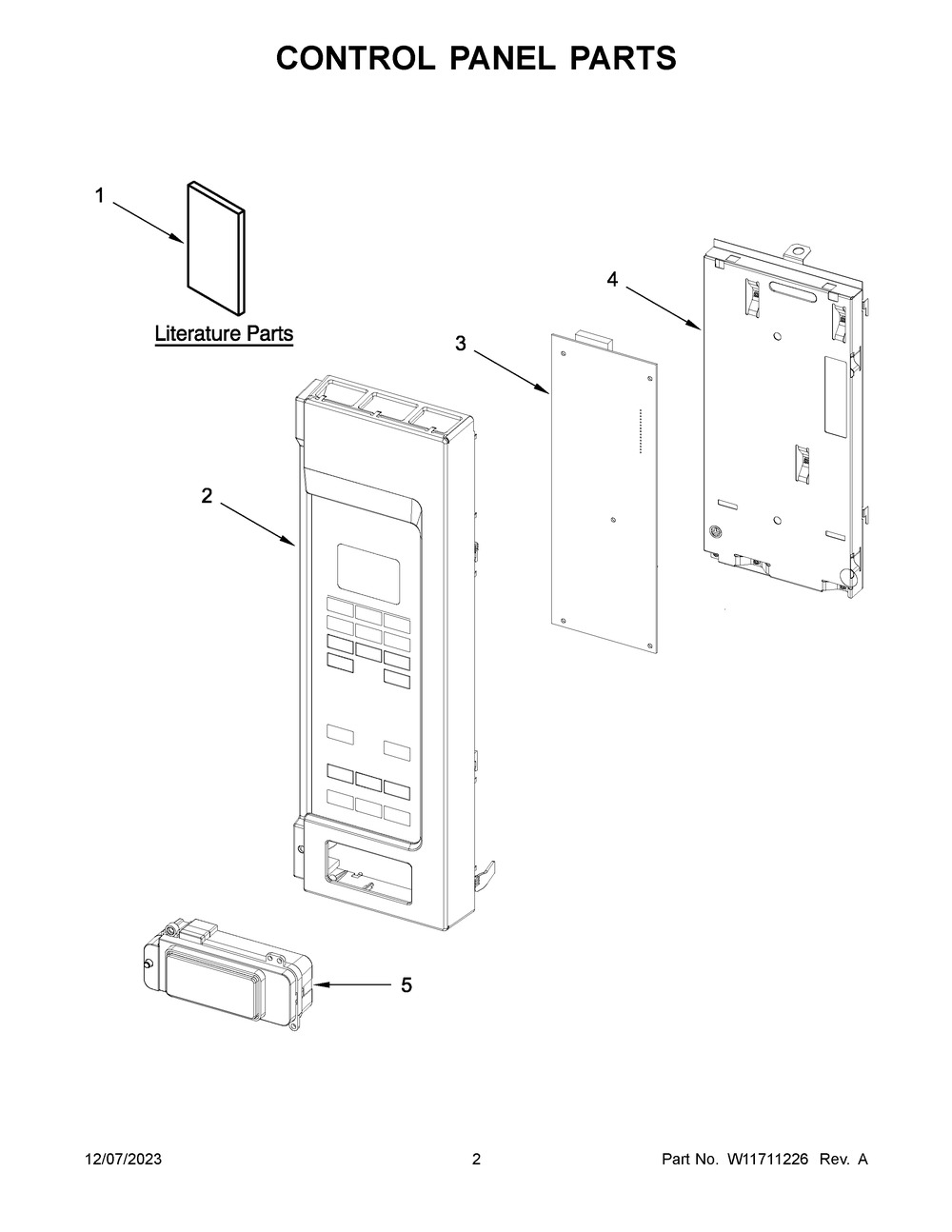 Control Panel Parts Diagram and Parts List for YMMV1175JZ01  Maytag Microwave