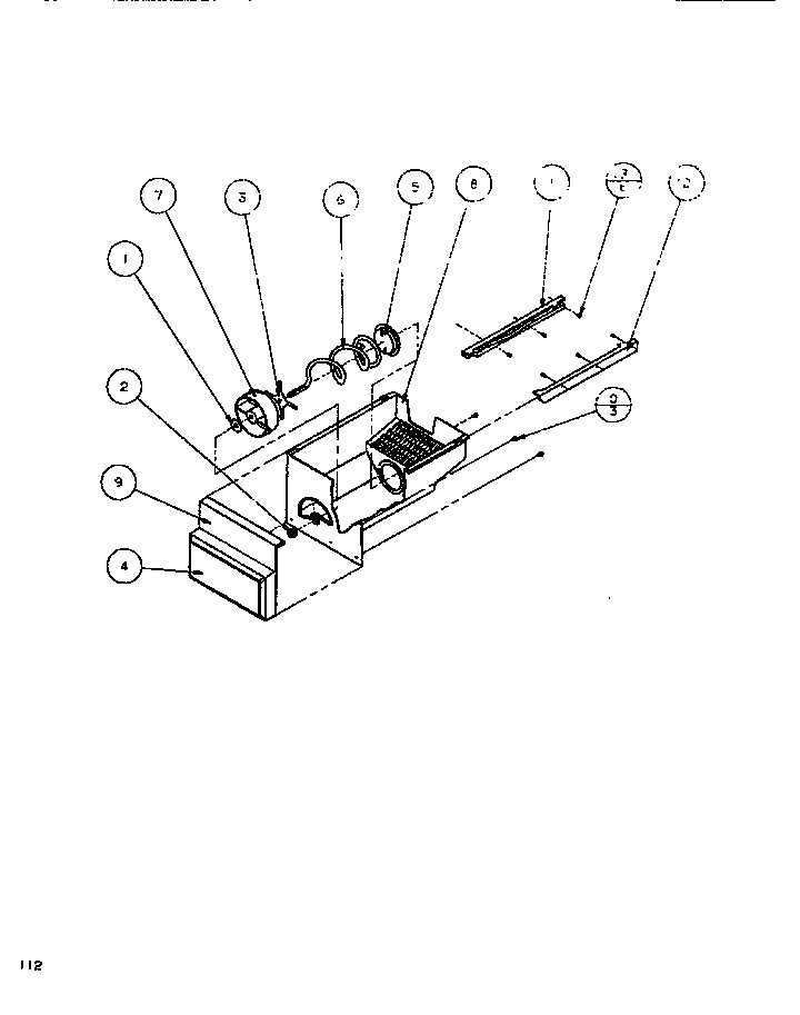 Crushed Ice Bucket 2 Diagram and Parts List for SBDE520K-P1109903W  Amana Refrigerator