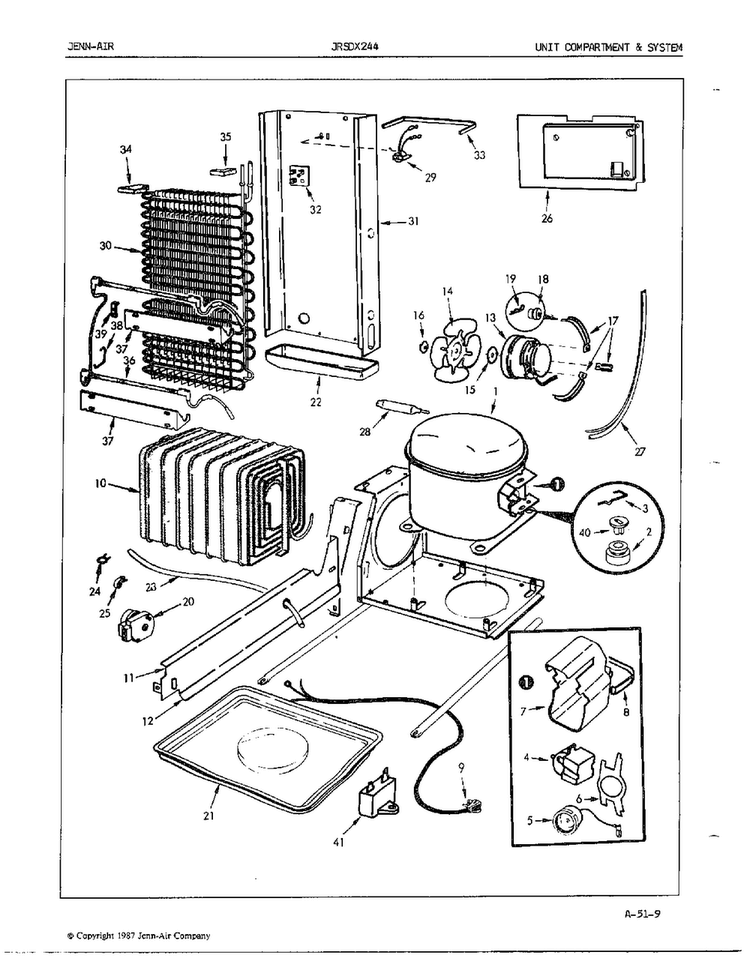 Unit Compartment And System Page 3 Diagram and Parts List for 24882  Jenn-Air Refrigerator