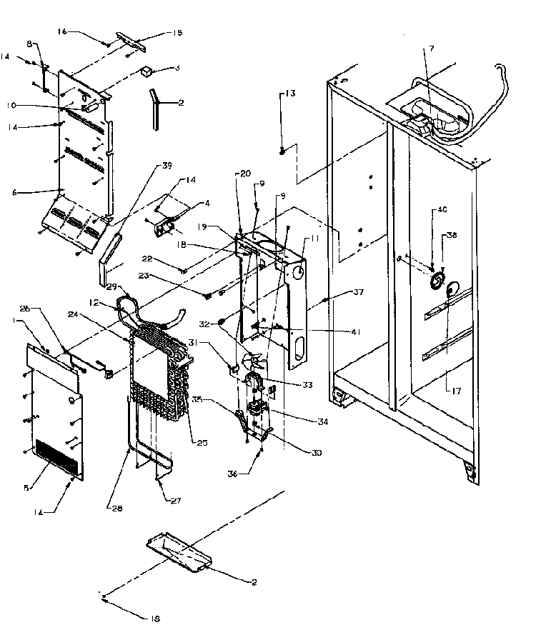 Evaporator & Air Handling Diagram and Parts List for SPD22NL-P1181306WL  Amana Refrigerator