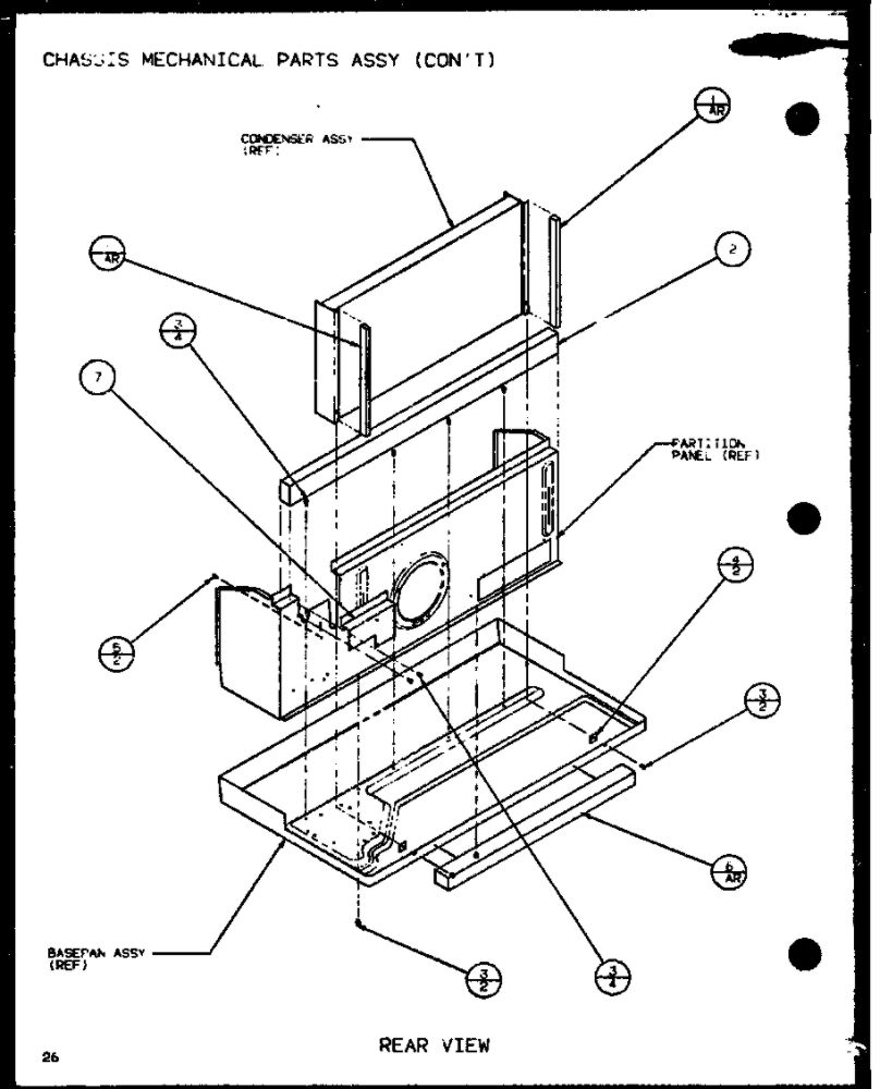 Chassis Mechanical Parts Assembly 3 Diagram and Parts List for PTC12300ER P9812515R Amana Air Conditioner