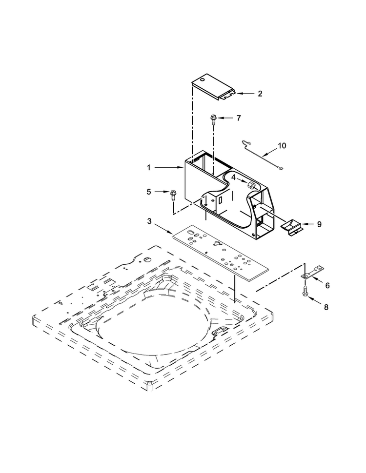 Meter Case Parts Diagram and Parts List for MVW18CSAWW0  Maytag Washer