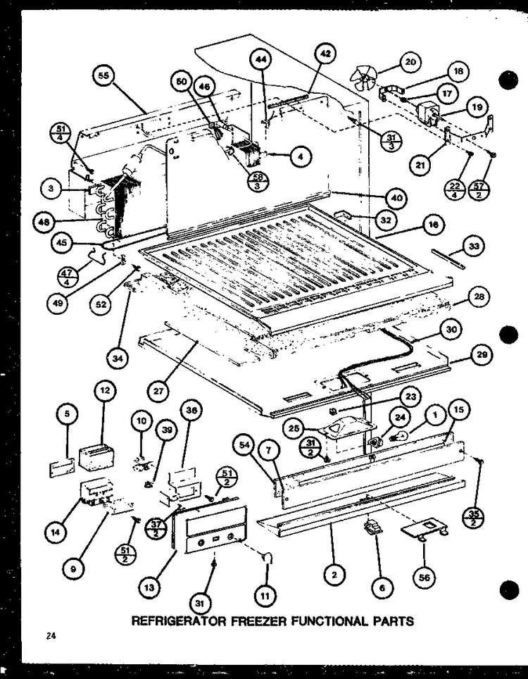 Refrigerator Freezer Functional Parts Diagram and Parts List for TL18H-P77110-20W  Amana Refrigerator