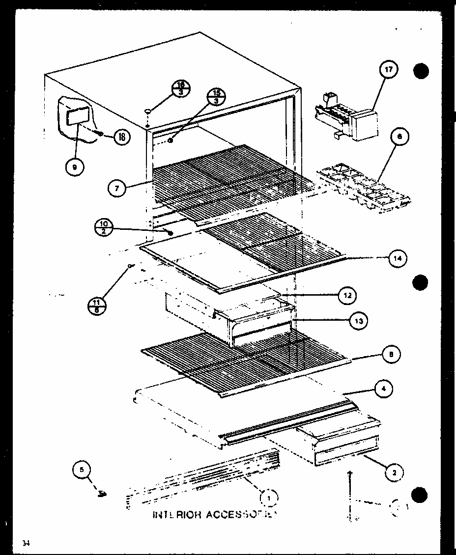 Interior Accessories (tm20m/p7859216w) (tm20m/p7859217w) Diagram and Parts List for TM18M-P7859213W  Amana Refrigerator
