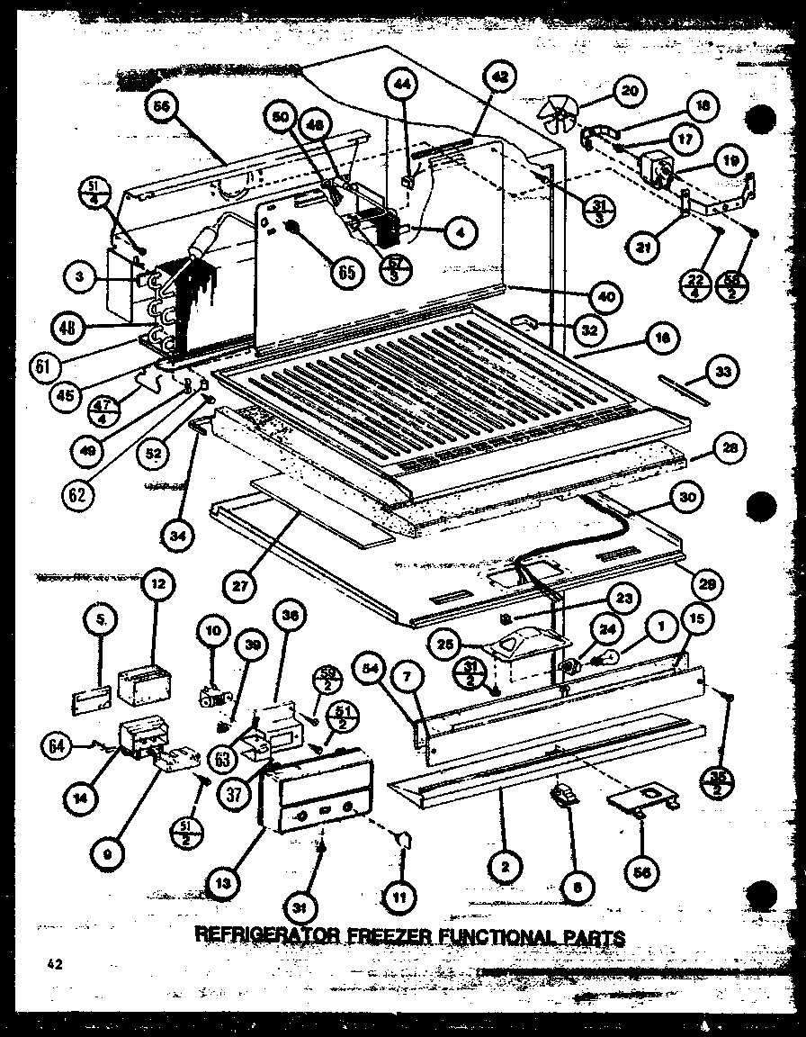 Refrigerator Freezer Functional Parts (tl22m/p7858515w) (tli22m/p7858525w) Diagram and Parts List for TLI22M-P7858524W  Amana Refrigerator