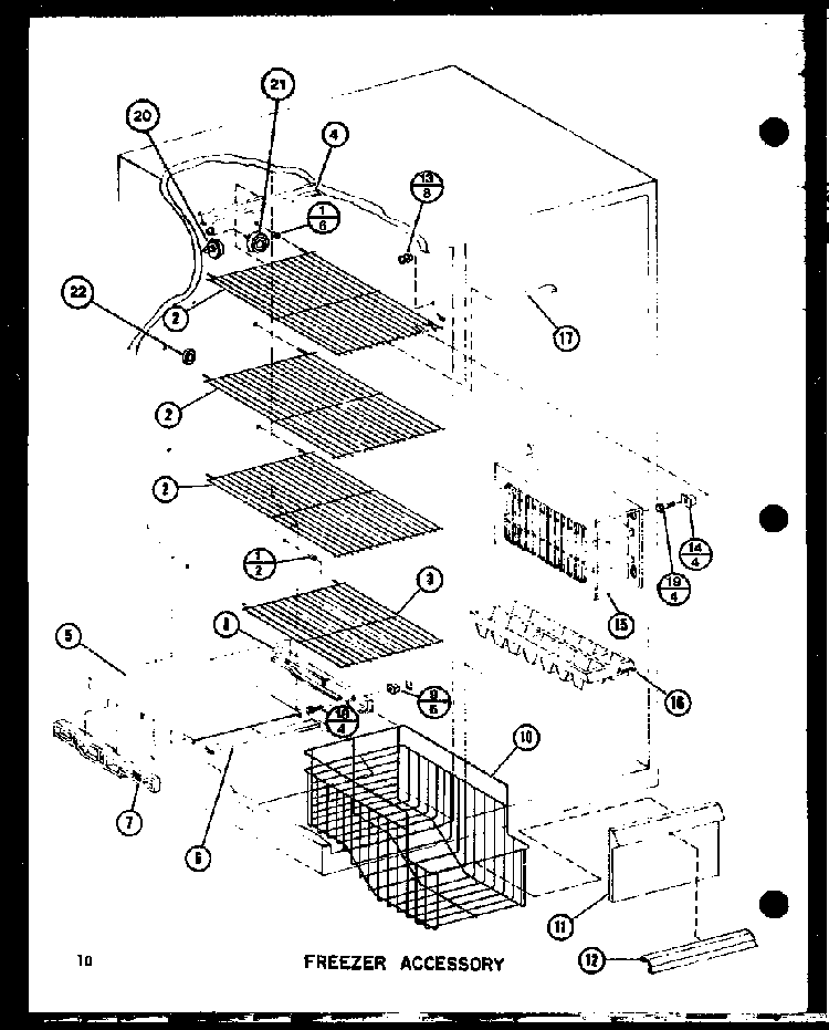Freezer Accessory Diagram and Parts List for SRI22GG-P7745511WG  Amana Refrigerator
