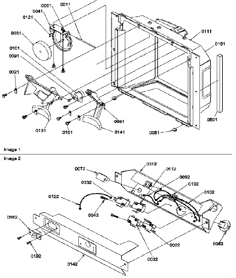 Ice & Water Cavity And Electronic Bracket Assy Diagram and Parts List for SXD25S2E-P1190421WE  Amana Refrigerator