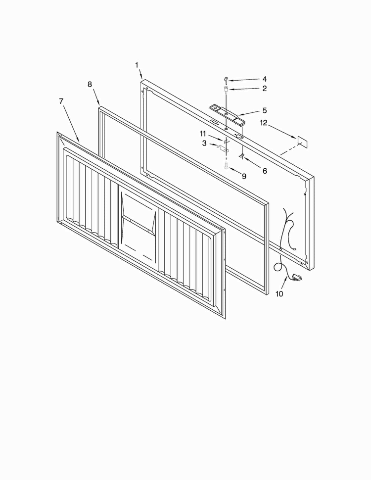 Door Parts Diagram and Parts List for MQC1552TEW01  Maytag Freezer