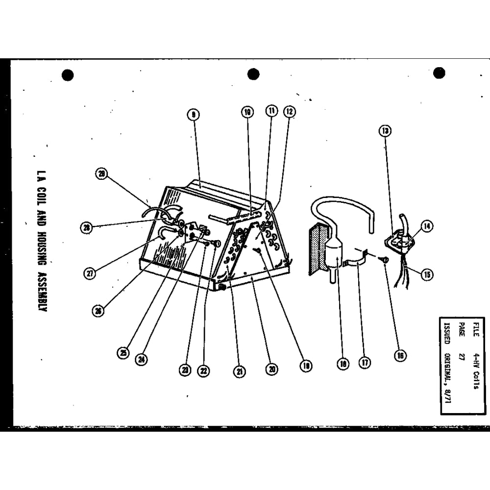La Coil And Housingassembly (Lah3a/P52799-2c) Diagram and Parts List for EA48X P52801-5C Amana Air Conditioner