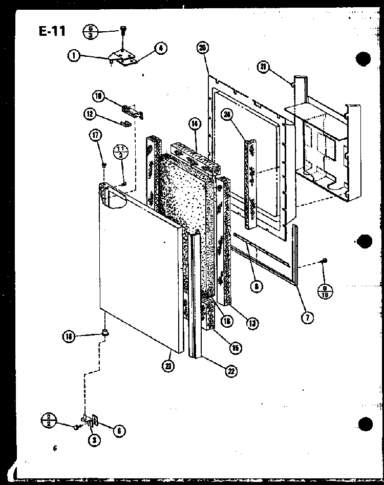 Upper Freezer Door Diagram and Parts List for SLDI25F-A-P76421-1WA  Amana Refrigerator