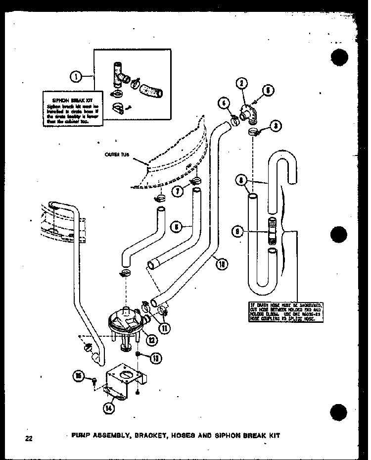 Section 19 Diagram and Parts List for TAA200 P75751-8W Amana Washer