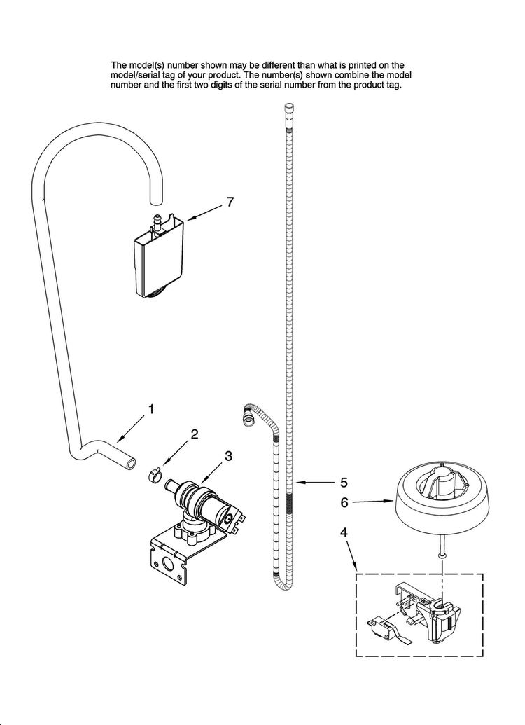 Fill And Overfill Parts Diagram and Parts List for MDB6759AWS0  Maytag Dishwasher