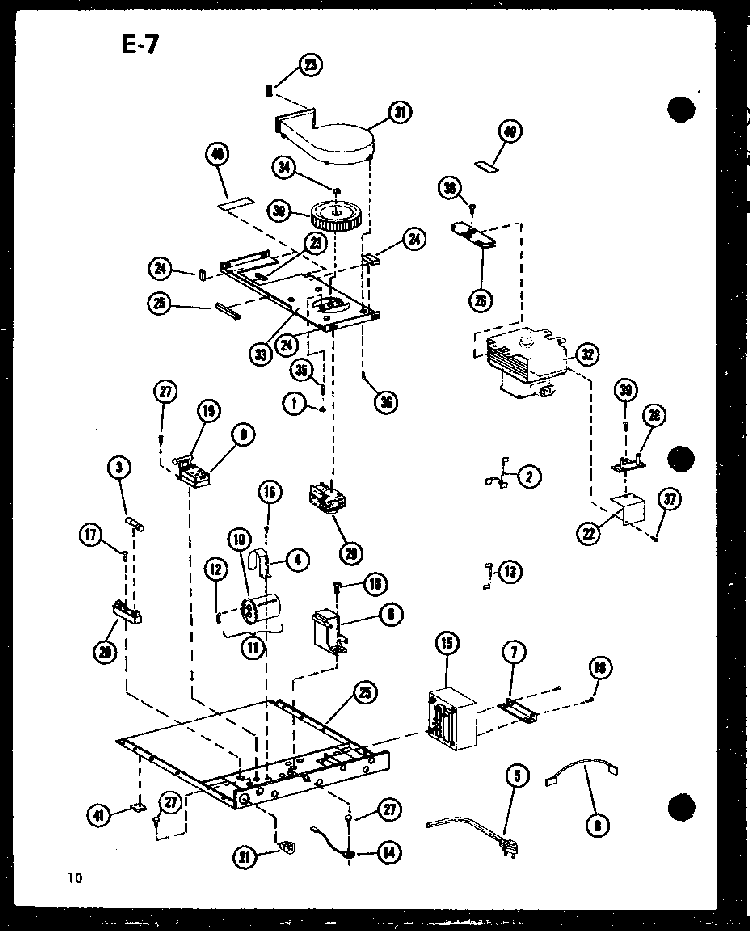 Interior Controls Diagram and Parts List for RC-6D P73860-1M Amana Microwave