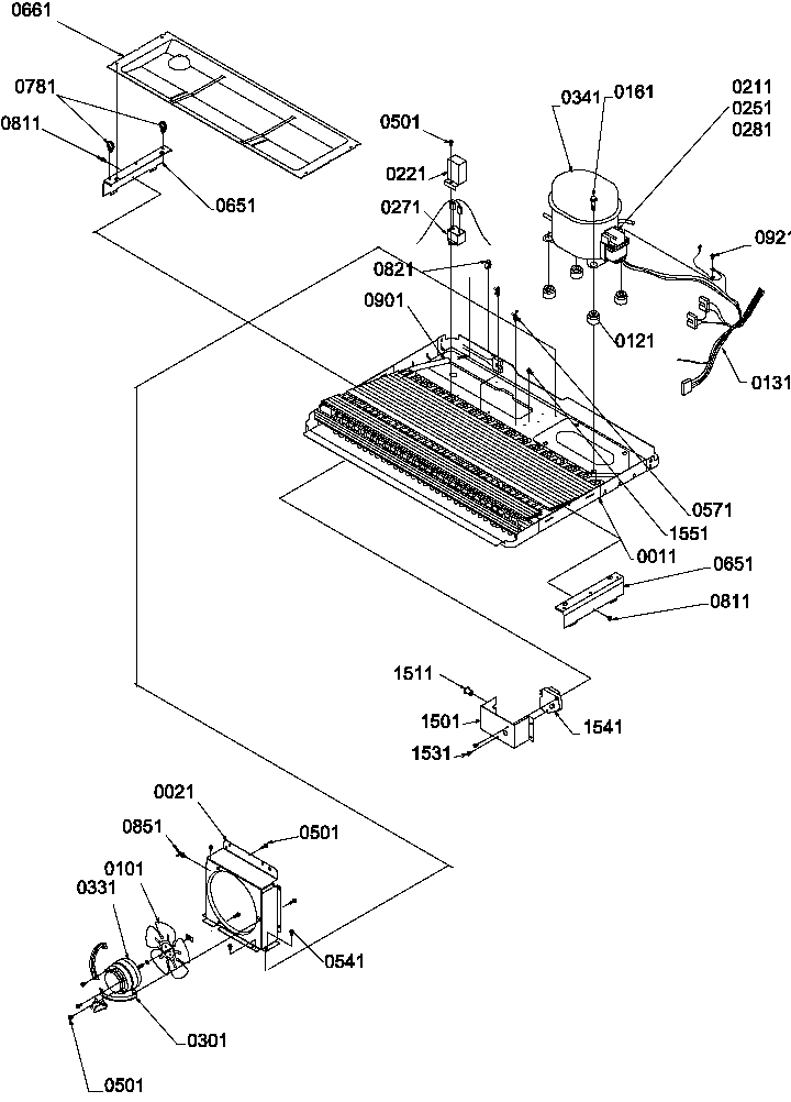 Machine Compartment Diagram and Parts List for SS25TE-P1194003WE  Amana Refrigerator