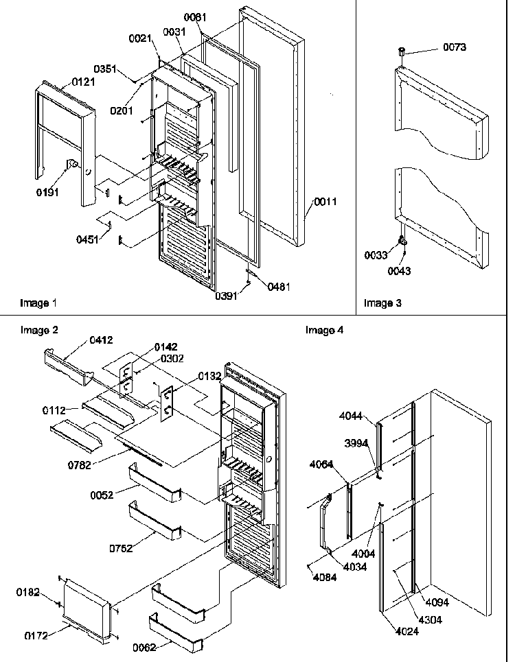 Refrigerator Door Diagram and Parts List for SRD325S5W-P1199402WW  Amana Refrigerator