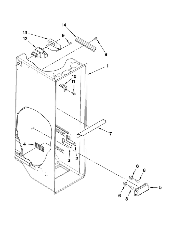 Refrigerator Liner Parts Diagram and Parts List for MSB2554AEY02  Maytag Refrigerator