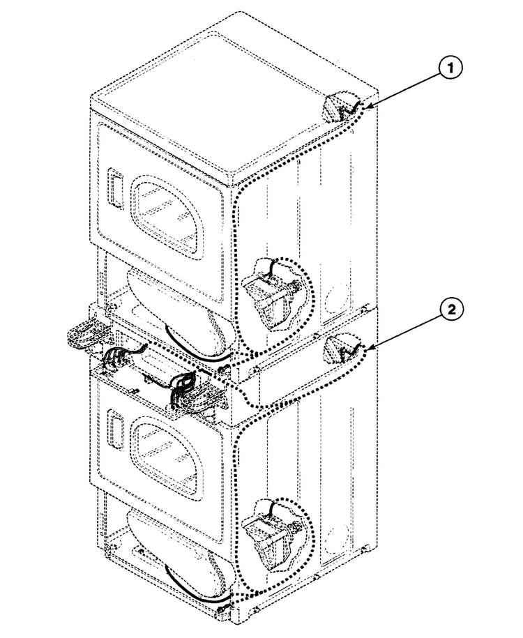 Harnesses 2 Diagram and Parts List for SSE107LF1724  Speed Queen Dryer