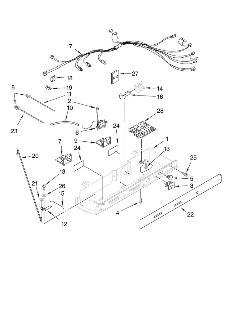 Control Parts Diagram and Parts List for ASD2524VEB00  Amana Refrigerator