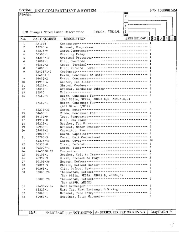 Unit Compartment And System Page 2 Diagram and Parts List for 22752  Maytag Refrigerator
