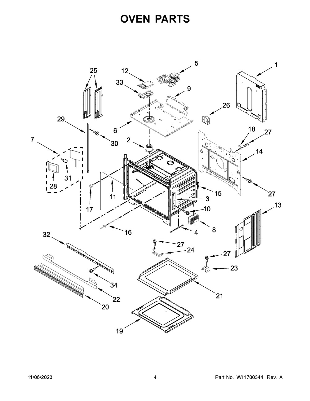 Oven Parts Diagram and Parts List for JJW2430LM01  Jenn-Air Wall Oven