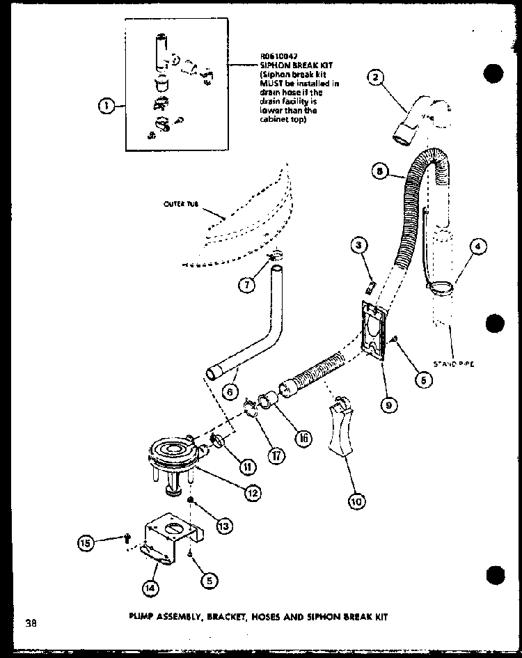 Section 14 Diagram and Parts List for LW1201 P1110510W Amana Washer