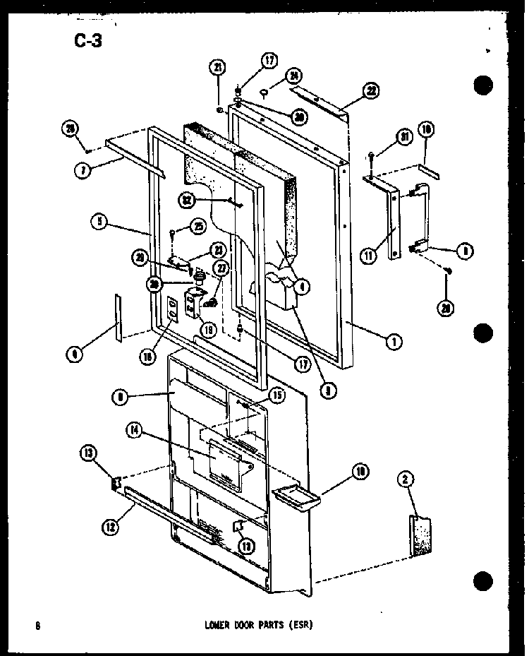 Lower Door Parts Diagram and Parts List for TM14F-A-P75658-2WA  Amana Refrigerator