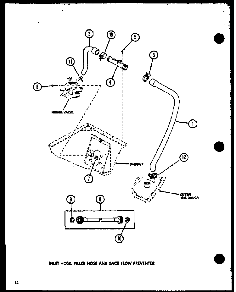 Section 3 Diagram and Parts List for LWD773 P1110501W Amana Washer