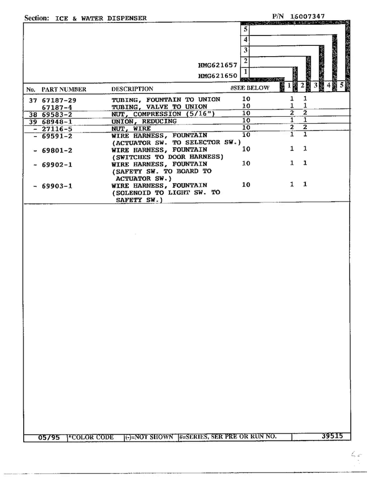 Ice And Water Dispenser Page 3 Diagram and Parts List for HMG621657  Admiral Refrigerator