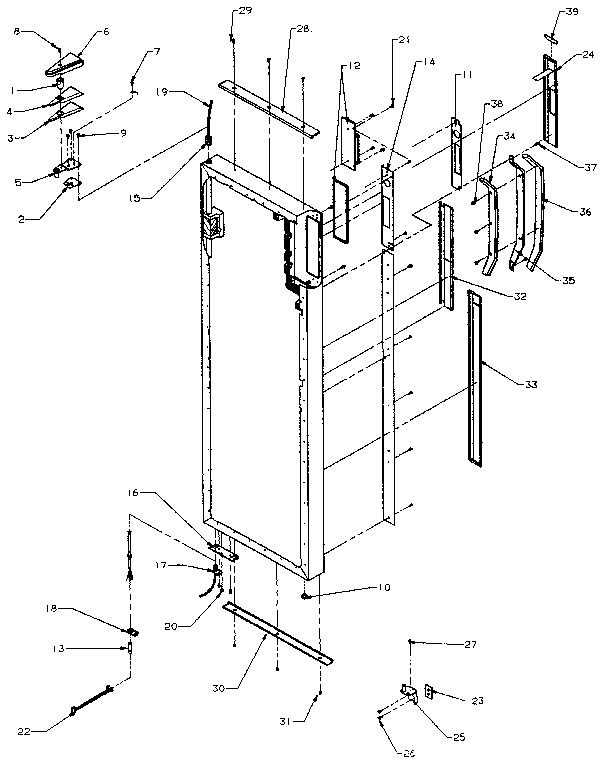 Fresh Food Door Handles And Accessories Diagram and Parts List for SXDE27N-P1162206W  Amana Refrigerator