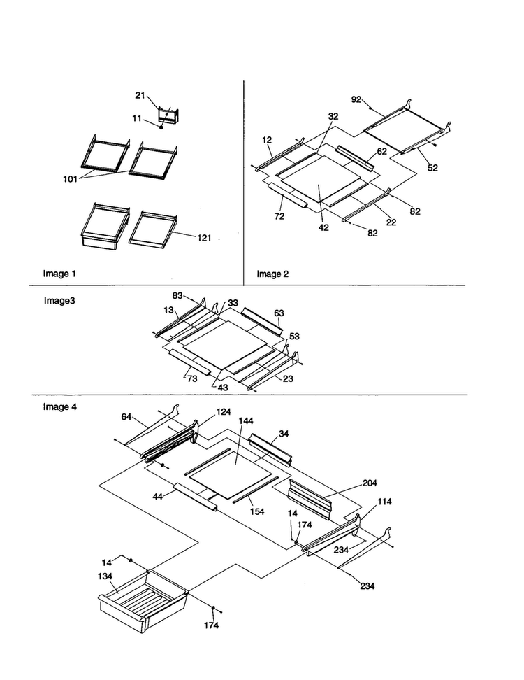 Ref. Feature Shelf/meatkeeper Diagram and Parts List for BR18V1C-P1320707WC  Amana Refrigerator