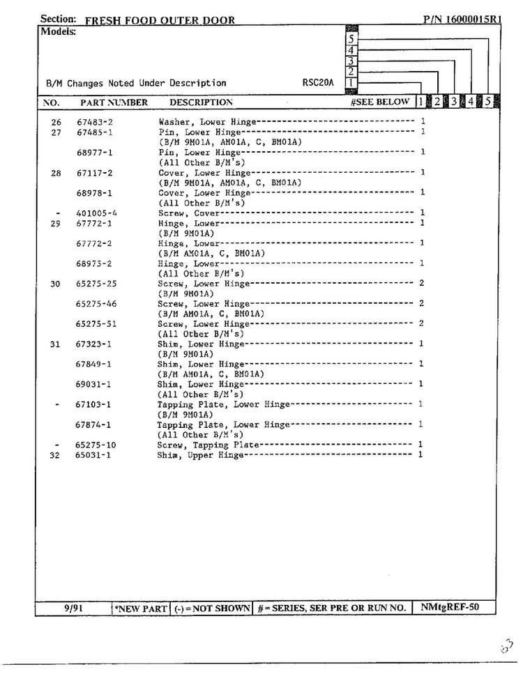 Fresh Food Outer Door Page 3 Diagram and Parts List for 20591  Maytag Refrigerator