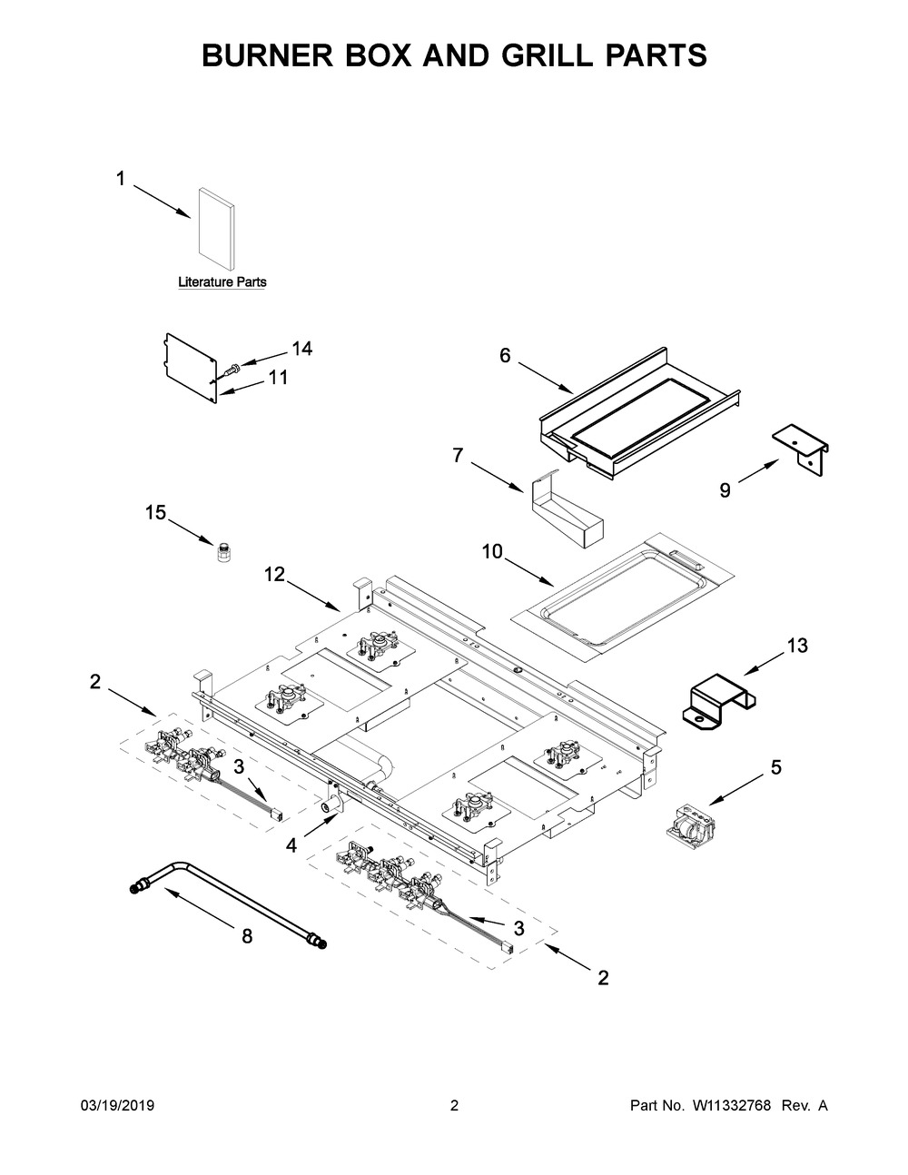 Burner Box And Grill Parts Diagram and Parts List for JDRP636HM00  Maytag Range
