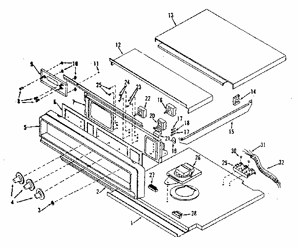 Control Section Diagram and Parts List for 8504238390  Kenmore Range