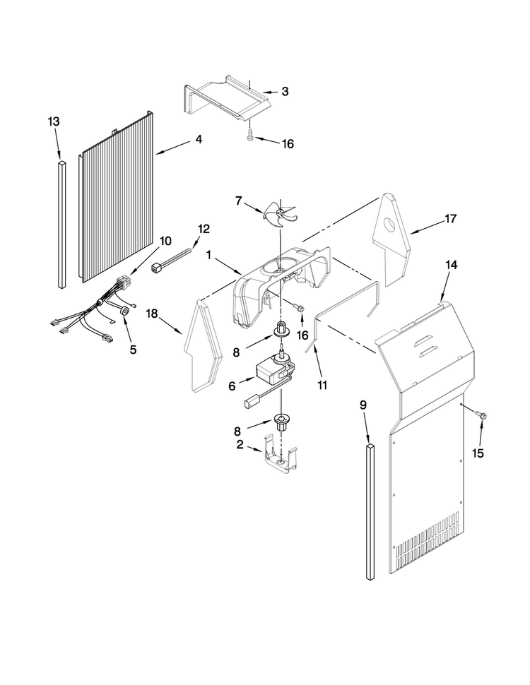 Air Flow Parts Diagram and Parts List for MSD2559XEB00  Maytag Refrigerator