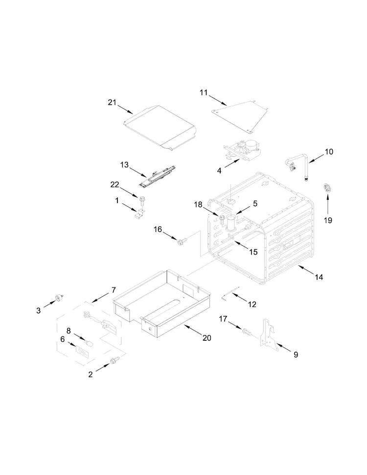 18" Oven Parts Diagram and Parts List for JLRP548WP00  Jenn-Air Range