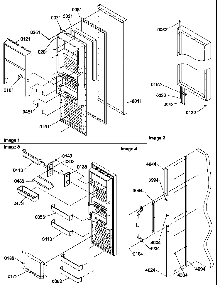 Refrigerator Door Diagram and Parts List for SRD27S2L-P1190329WL  Amana Refrigerator